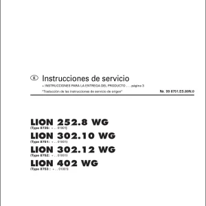 Pottinger Lion 252.8 302.10 302.12 402 Wg Service Manual