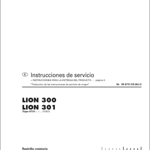 Pottinger Lion 300 301 Service Manual