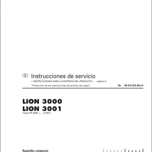 Pottinger Lion 3000 3001 Service Manual