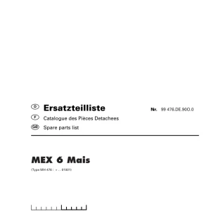 Pottinger Mex 6 Mais Parts Manual