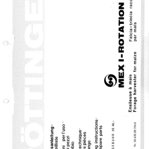 Pottinger Mex I Parts Manual