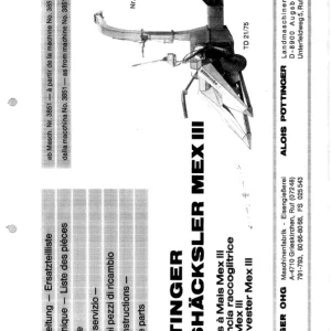 Pottinger Mex Iii Td21 75 Parts Manual