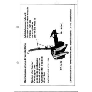 Pottinger Mex Iii Td3 72 Parts Manual