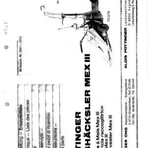 Pottinger Mex Iii Td3 75 Parts Manual