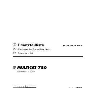 Pottinger Multicat 780 Parts Manual
