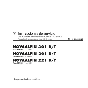 Pottinger Novaalpin 301 261 221 B T Service Manual