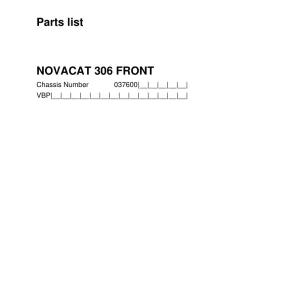 Pottinger Novacat 306 Parts Manual