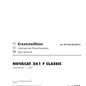 Pottinger Novacat 261F Classic Parts Manual
