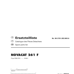 Pottinger Novacat 261F Parts Manual