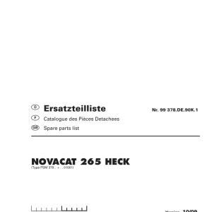 Pottinger Novacat 265 Parts Manual