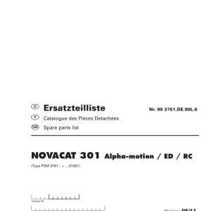 Pottinger Novacat 301 Alpha Parts Manual