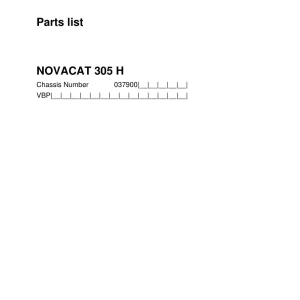 Pottinger Novacat 305H Parts Manual