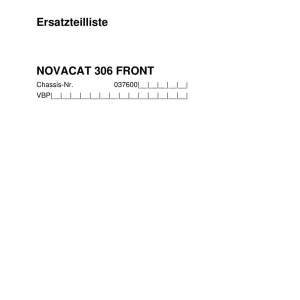Pottinger Novacat 306 Parts Manual