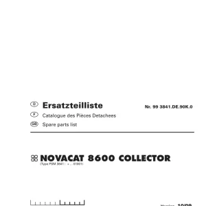 Pottinger Novacat 8600 Parts Manual