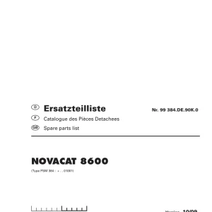 Pottinger Novacat 8600 Parts Manual