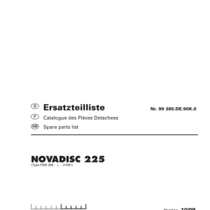 Pottinger Novadisc 225 Parts Manual