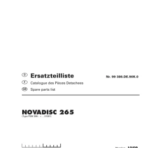 Pottinger Novadisc 265 Parts Manual
