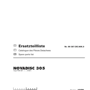 Pottinger Novadisc 305 Parts Manual