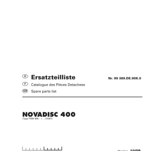 Pottinger Novadisc 400 Parts Manual