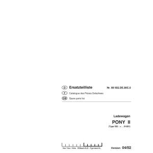 Pottinger Pony2 Parts Manual
