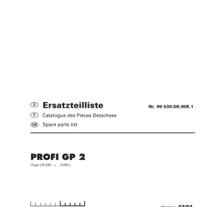 Pottinger Profi Gp2 Parts Manual