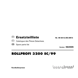 Pottinger Rollprofi 3200 Sc99 Parts Manual