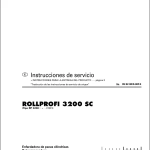 Pottinger Rollprofi 3200Sc Service Manual