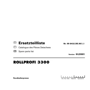 Pottinger Rollprofi 3300 Parts Manual