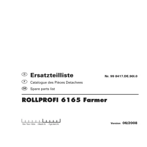 Pottinger Rollprofi 6165 Parts Manual