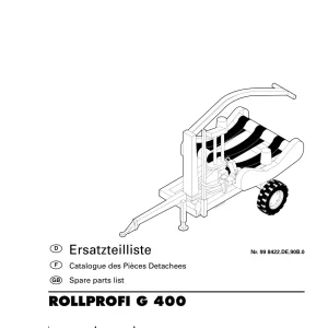 Pottinger Rollprofi G400 Parts Manual