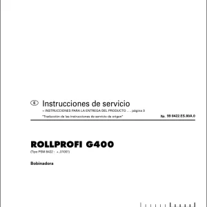 Pottinger Rollprofi G400 Service Manual