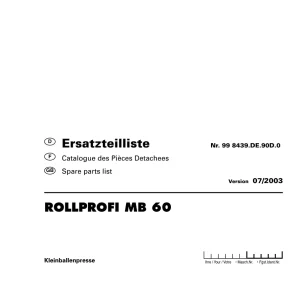 Pottinger Rollprofi Mb60 Parts Manual
