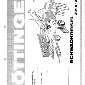 Pottinger Schwadkreisel 391A 391H Parts Manual