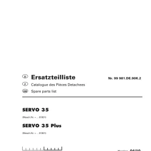 Pottinger 35 35Plus Parts Manual