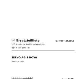 Pottinger 45S Nova Parts Manual