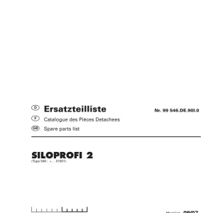 Pottinger Siloprofi 2 Parts Manual