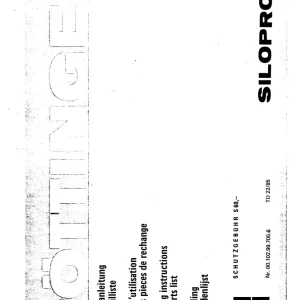 Pottinger Siloprofi 1984 Parts Manual
