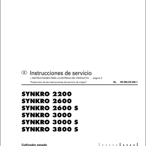 Pottinger Synkro 2200 2600 3000 3800 S Service Manual