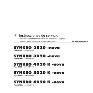 Pottinger Synkro 2520 3020 4020 5020 6020 K Nova Service Manual