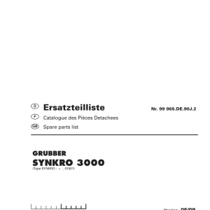 Pottinger Synkro 3000 Parts Manual