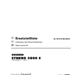 Pottinger Synkro 3800S Parts Manual