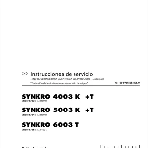 Pottinger Synkro 4003 5003 6003 K T Service Manual