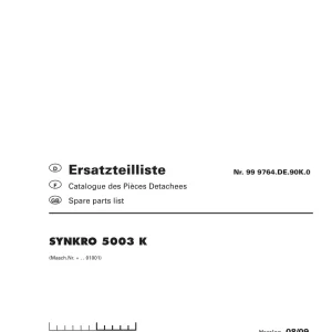 Pottinger Synkro 5003 Parts Manual