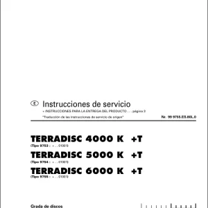 Pottinger Terradisc 4000 5000 6000 K T Service Manual