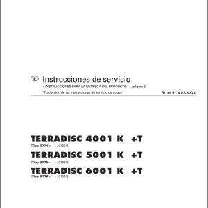 Pottinger Terradisc 4001 5001 6001 K T Service Manual