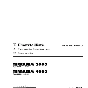 Pottinger Terrasem 3000 4000 Parts Manual
