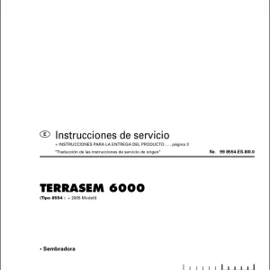 Pottinger Terrasem 6000 Service Manual
