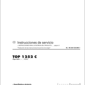 Pottinger 1252 C Service Manual