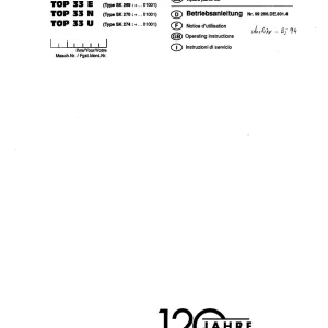Pottinger 28 28U 33 33E 33N 33U Parts Manual