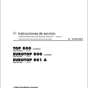 Pottinger Eurotop 800 801A Service Manual